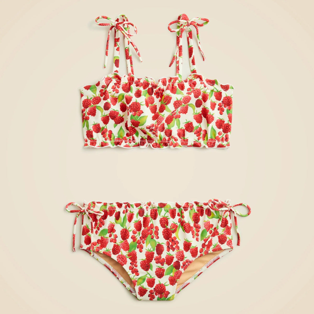 Girls' lettuce-edge two-piece swimsuit