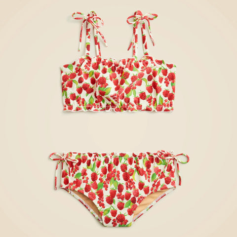 Girls' lettuce-edge two-piece swimsuit