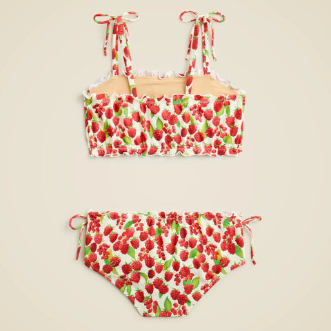 Girls' lettuce-edge two-piece swimsuit