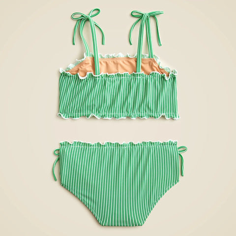 Girls' lettuce-edge two-piece swimsuit