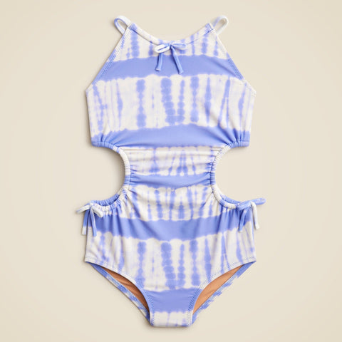 Girls' side-cutout one-piece swimsuit