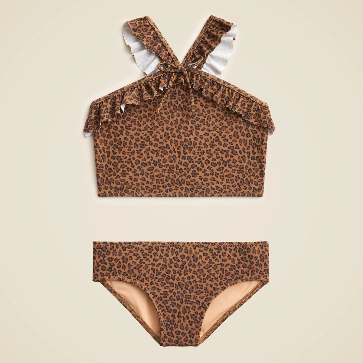 Girls' ruffle halter-neck two-piece swimsuit