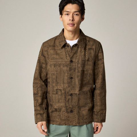 Cotton-linen blend chore jacket