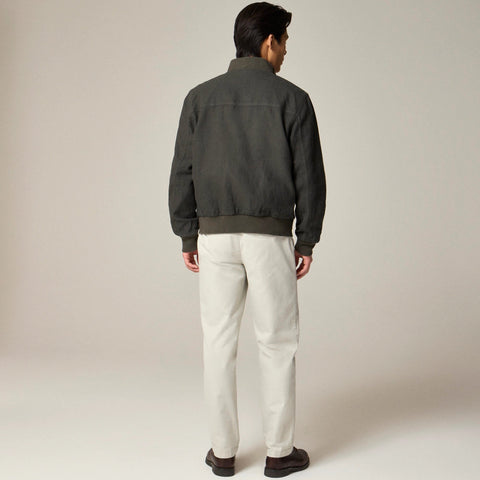 Flight jacket in linen-cotton blend