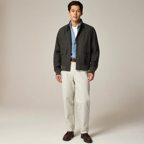 Flight jacket in linen-cotton blend