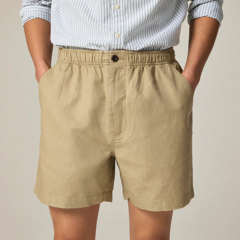 5.5'' Pier short in cotton-linen blend
