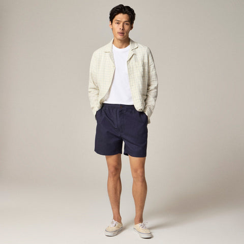 5.5'' Pier short in cotton-linen blend