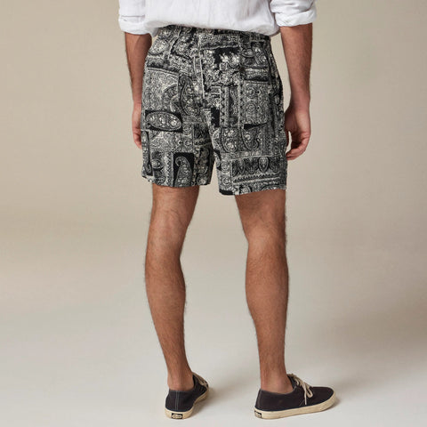 5.5'' Pier linen short in batik print