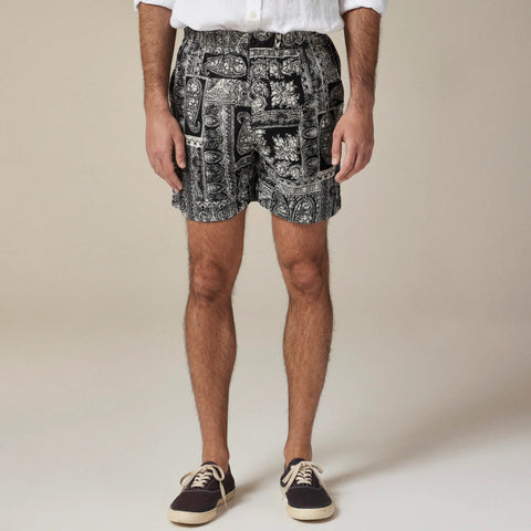 5.5'' Pier linen short in batik print
