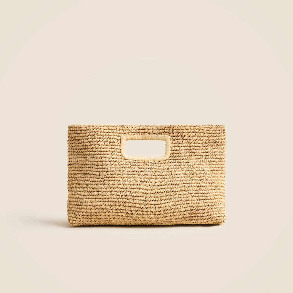 Handknotted raffia rectangular clutch