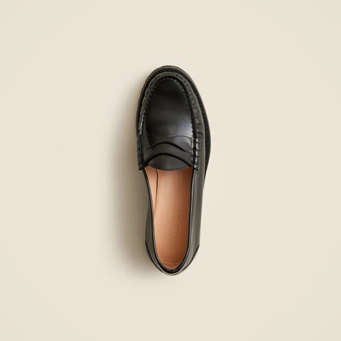 New Winona lug-sole penny loafers in Italian spazzolato leather