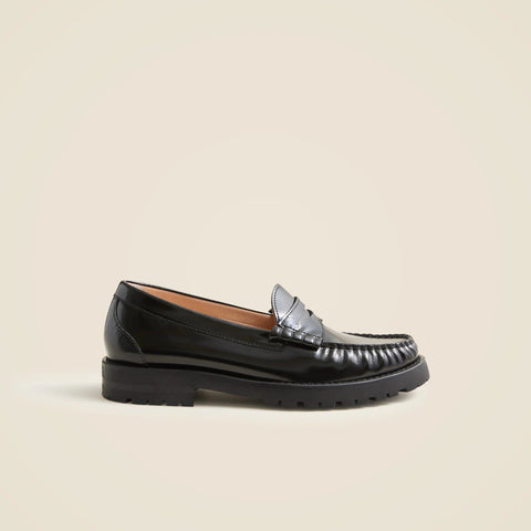 New Winona lug-sole penny loafers in Italian spazzolato leather