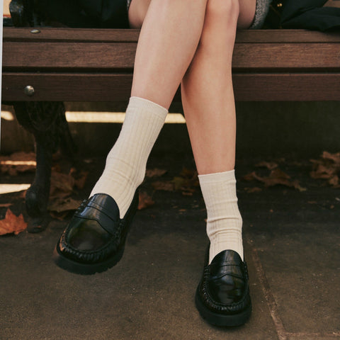 New Winona lug-sole penny loafers in Italian spazzolato leather