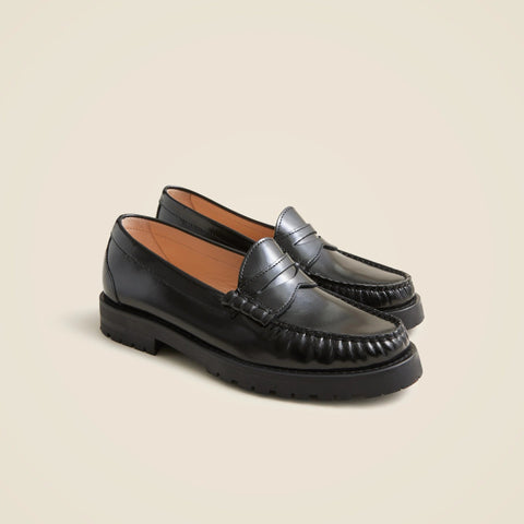New Winona lug-sole penny loafers in Italian spazzolato leather