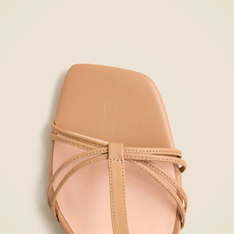 Strappy kitten heel sandals in leather