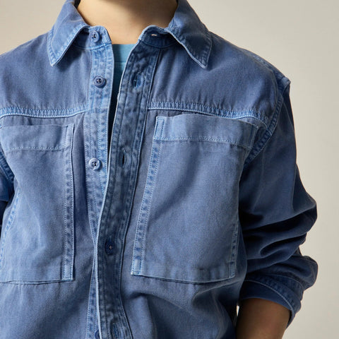 Kids' garment-dyed denim shirt