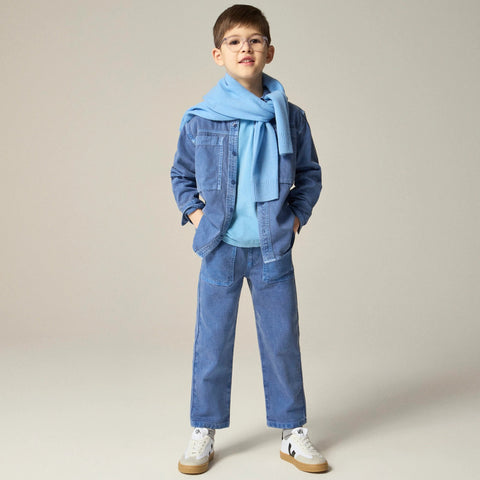 Kids' garment-dyed denim shirt