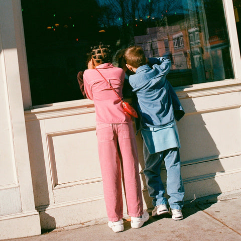 Kids' garment-dyed denim shirt