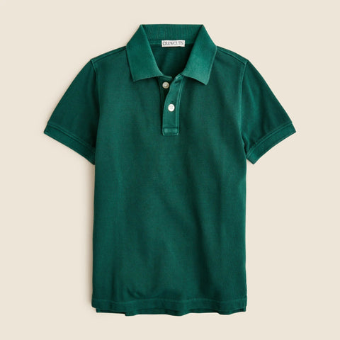 Kids' washed piqué polo shirt