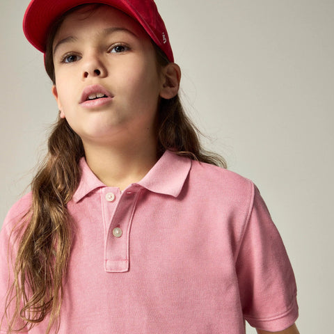Kids' washed piqué polo shirt