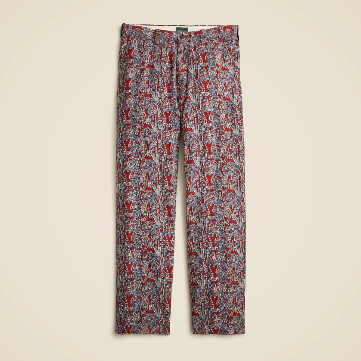 Classic-fit linen trouser in print
