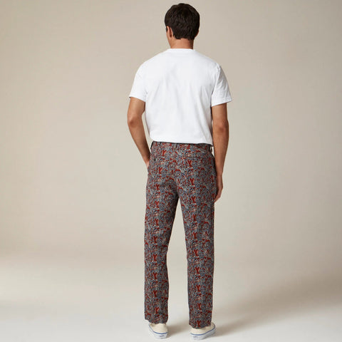 Classic-fit linen trouser in print