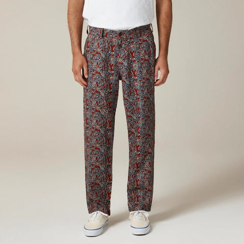 Classic-fit linen trouser in print