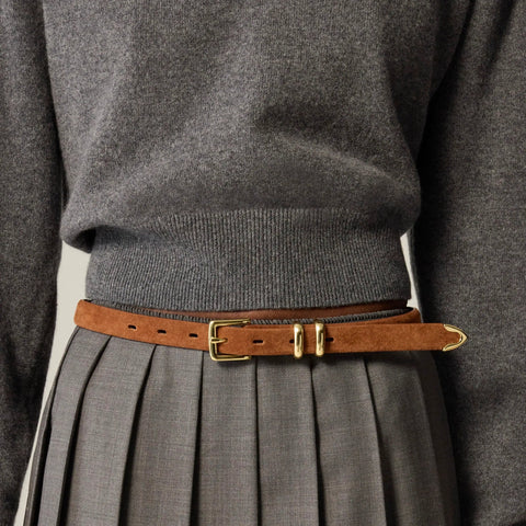 Thin suede belt
