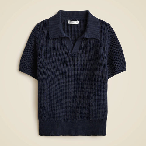 Kids' short-sleeve johnny-collar sweater-polo