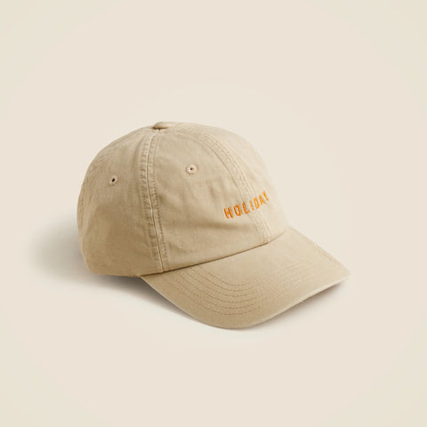 Limited-edition Holiday X J.Crew embroidered washed canvas baseball cap