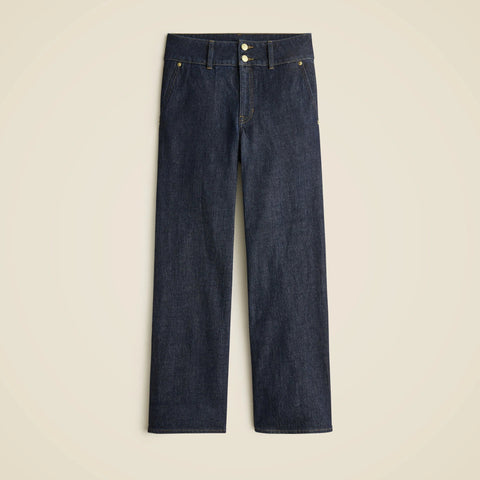 Slim-wide jean with stacked buttons