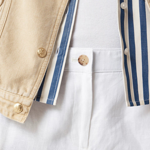 6" Harbor short in linen