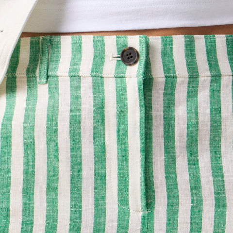 3" Harbor short in striped linen