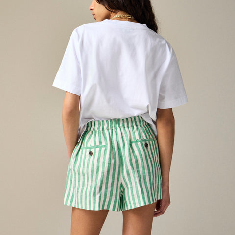 3" Harbor short in striped linen