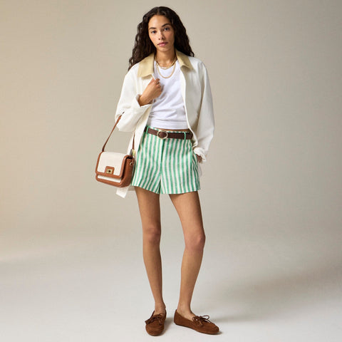 3" Harbor short in striped linen