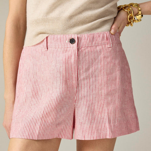 3" Harbor short in striped linen