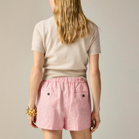 3" Harbor short in striped linen