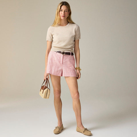 3" Harbor short in striped linen