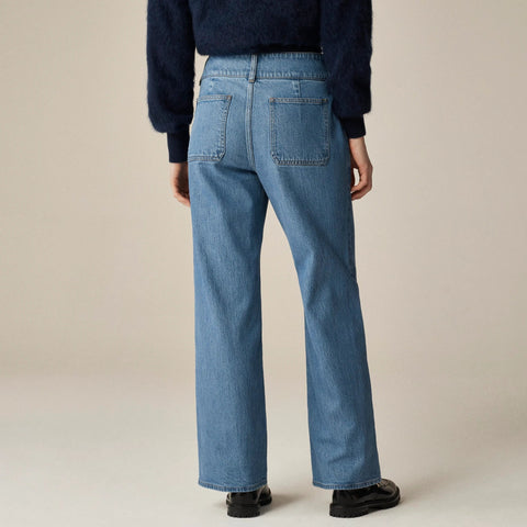 Slim-wide jean with stacked buttons