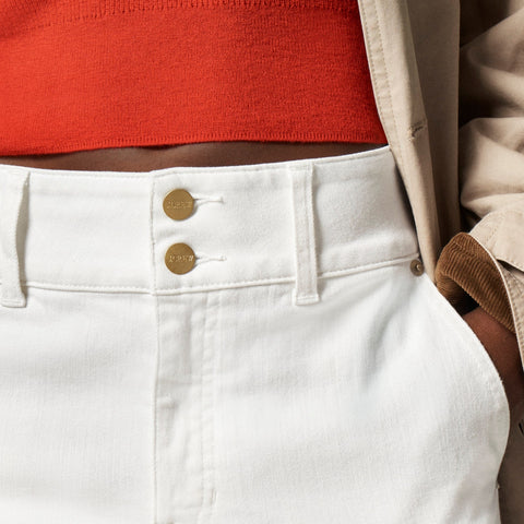 Slim-wide jean with stacked buttons