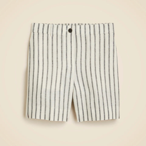 6" Harbor short in striped linen
