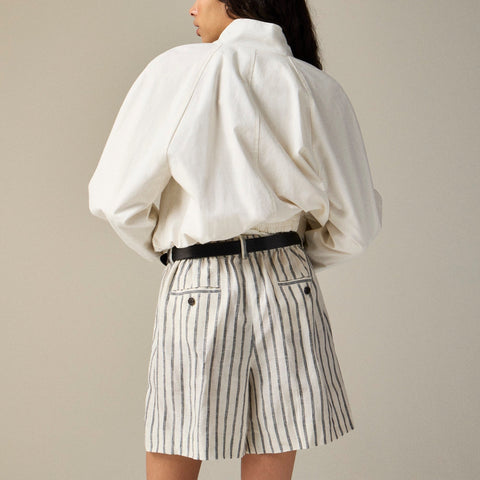 6" Harbor short in striped linen