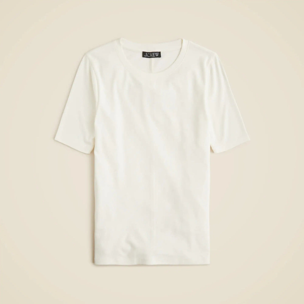 Refined rib elbow-sleeve T-shirt