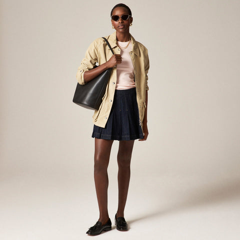 Refined rib elbow-sleeve T-shirt