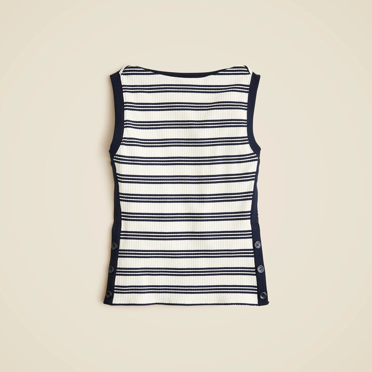 Premium rib side-button top in stripe