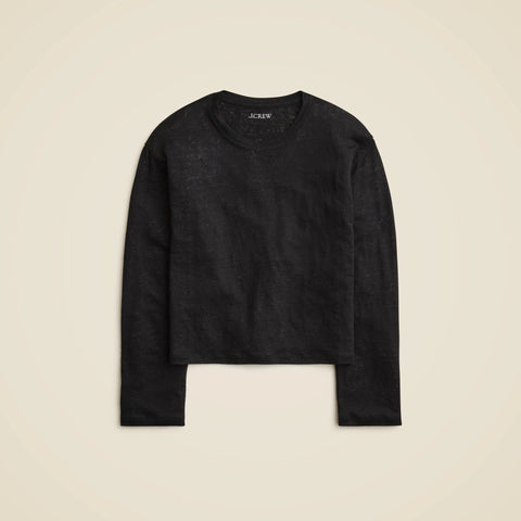New relaxed linen long-sleeve T-shirt