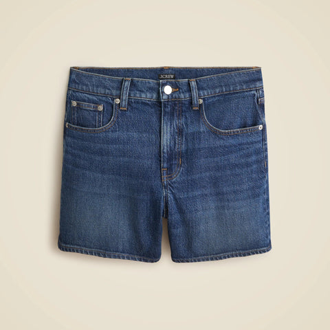 High-rise denim short