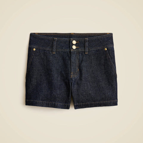 Stacked-button denim short