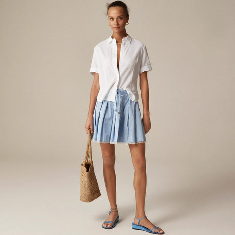 Slim-fit button-up in cotton gauze