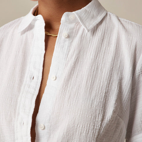 Slim-fit button-up in cotton gauze